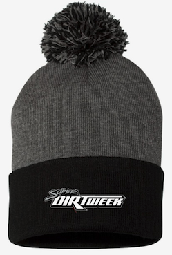 24 SDW Black and Grey Pom Beanie